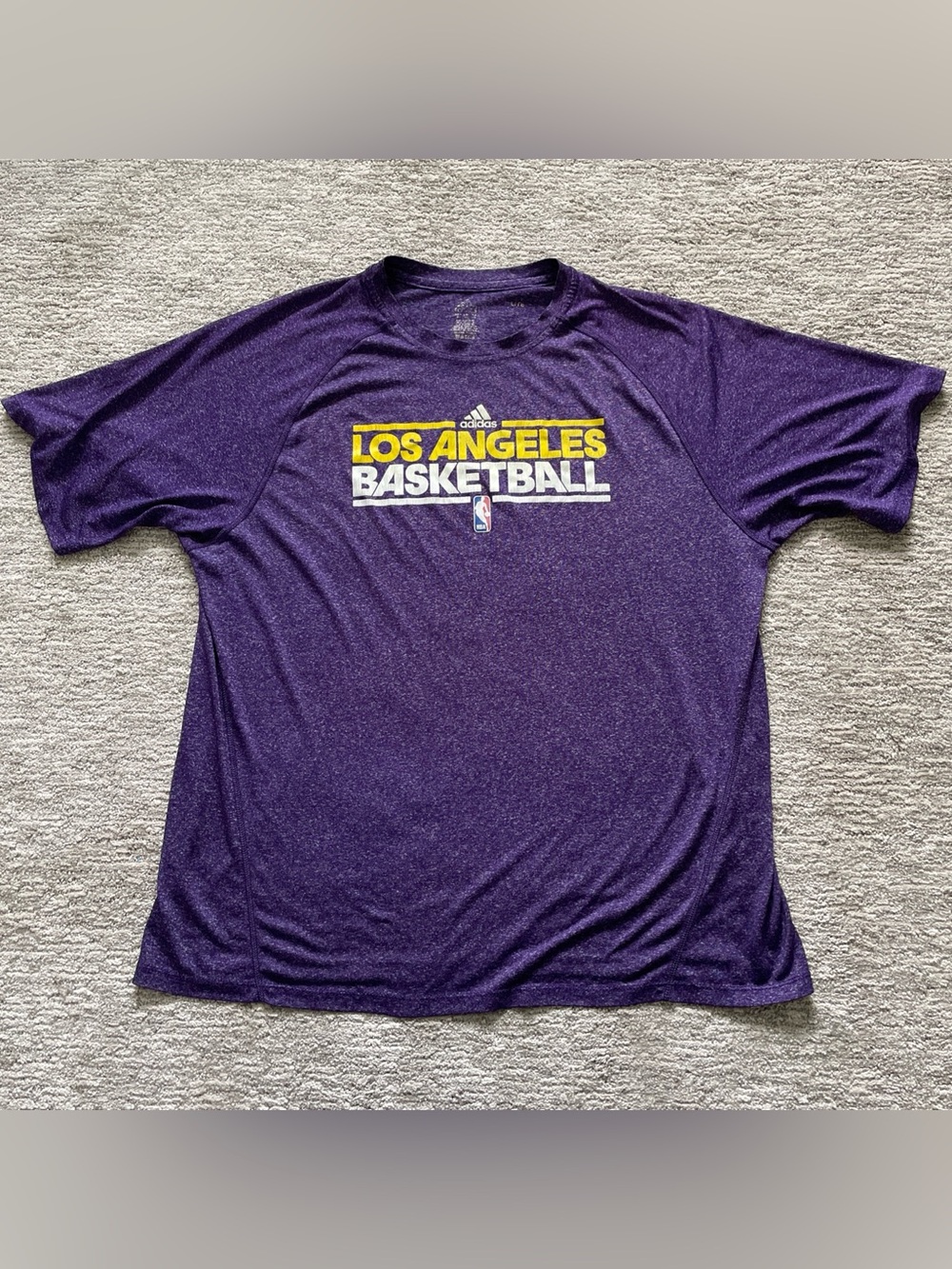 Adidas Los Angeles Lakers Basketball Graphic T-Shirt Purple Mens XL Short Sleeve